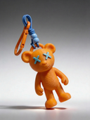 Teddy Psycho Charm - Albicocca + Azzurro — portachiavi, BONESWIMMER Made in Italy