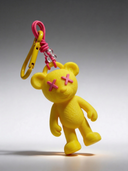 Teddy Psycho Charm - Giallo + Fuchsia — portachiavi, BONESWIMMER Made in Italy
