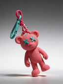 Teddy Psycho Charm - Salmone + Tiffany — portachiavi, BONESWIMMER Made in Italy