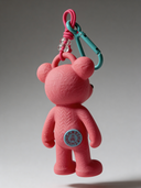 Teddy Psycho Charm - Salmone + Tiffany vista 2 — portachiavi, BONESWIMMER Made in Italy