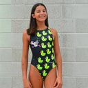 Costume intero bambina da allenamento PINUP 511PF - Ansia vista 2 — costume intero da nuoto, BONESWIMMER Made in Italy