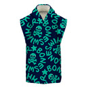 Poncho bimbo in microfibra 63POF - Blu logo menta, vista frontale - BONESWIMMER