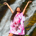 Poncho in microfibra 44PO - Teschio Rosa vista 2 — telo in microfibra, BONESWIMMER Made in Italy